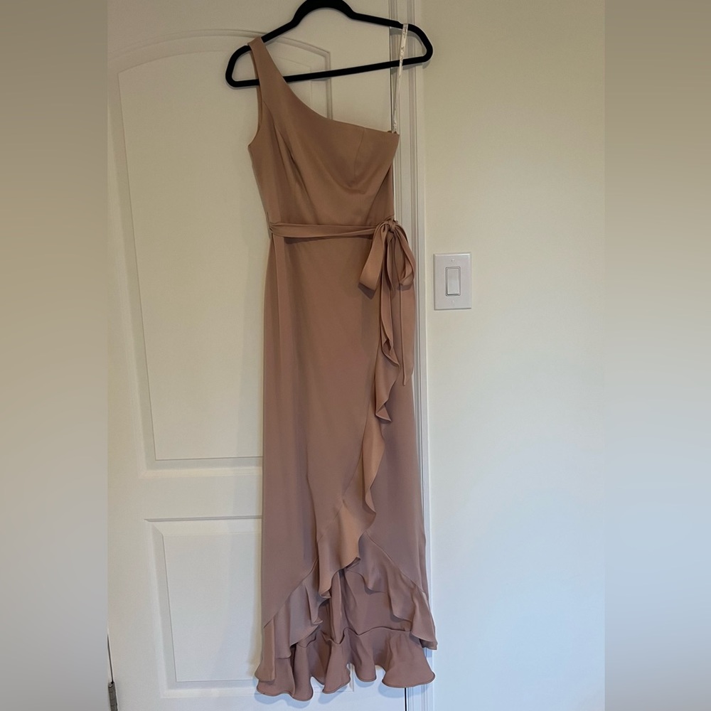 Dusty Pink Bridesmaid Dress - One shoulder